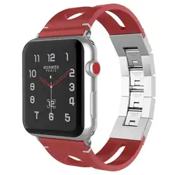 Спортивный ремешок для apple watch 42/38 мм для iwatch 4 3 2 1 старинных кожаный браслет из нержавеющей стали, застежка аксессуары
