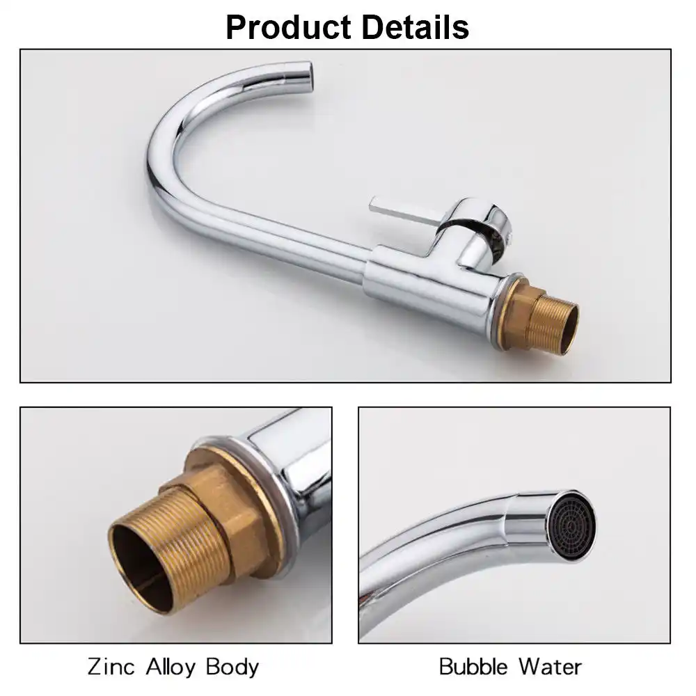 Chrome Kitchen Faucet Brass Hot And Cold Water 360 Blender Low