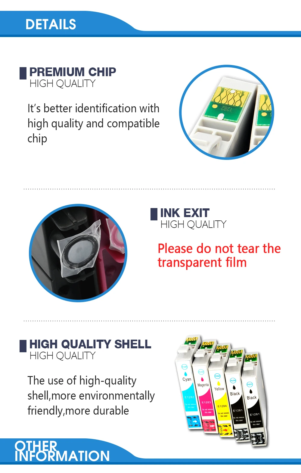 Cartucho de tinta para impressora epson, compatível