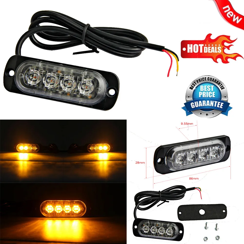 

LED 18 stroboscopic modes Car Warning Light Emergency Light Bulb Amber Flashing Strobe Beacon 12V-24V Waterproof car accessories