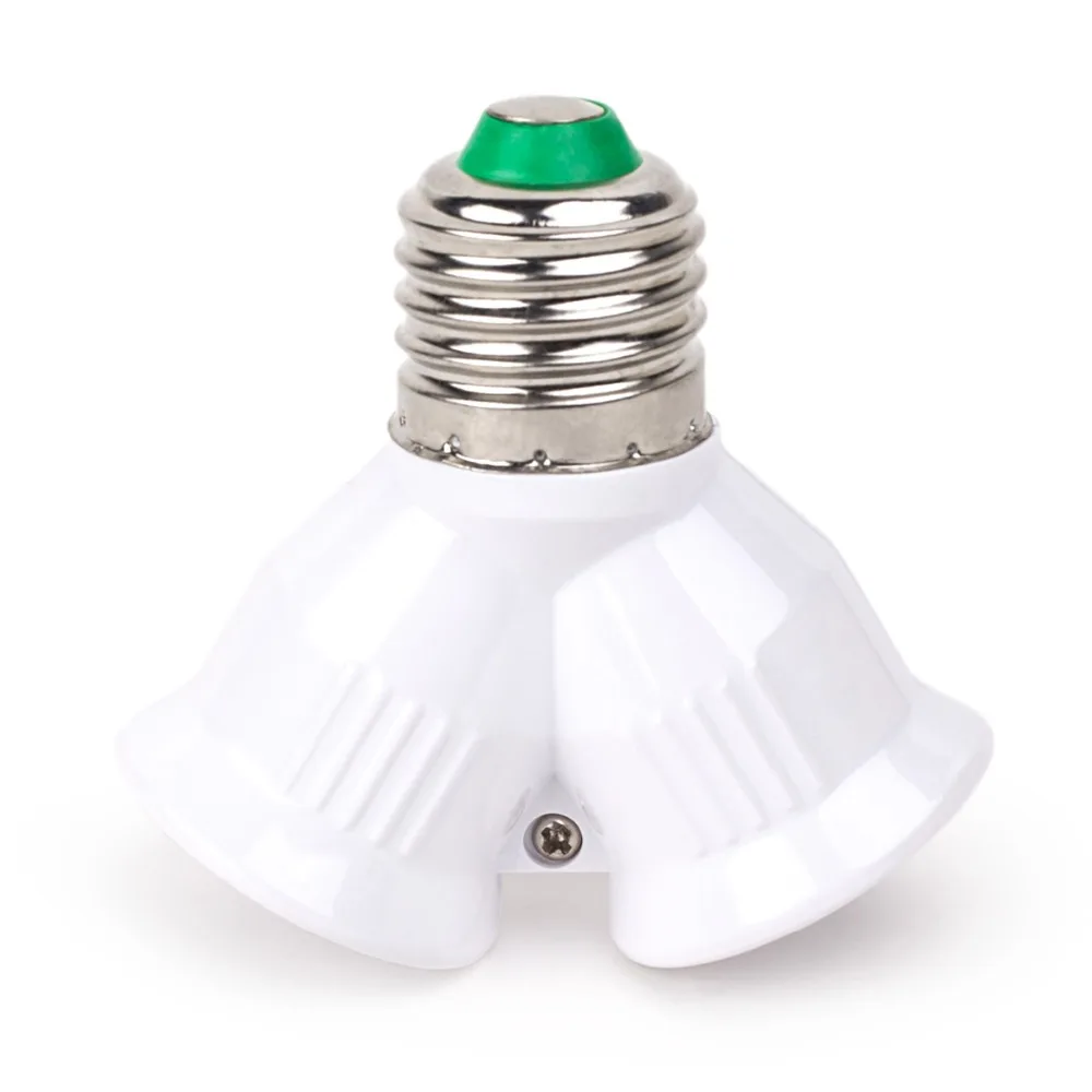 Brand E27 Splitter to 2 E27 LED Base Light Bulb Adapter Converter Screw