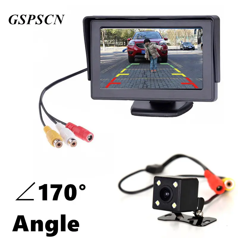 imágenes para Nueva Caliente de 4.3 Pulgadas Del Coche TFT LCD Monitor Colorido + Trasera Inversa ver Cámara de Reserva Retrovisor Del Coche Del HD de La Cámara Con la Línea de Referencia imágenes para Nueva Caliente de 4.3 Pulgadas Del Coche TFT LCD Monitor Colorido + Trasera Inversa ver Cámara de Reserva Retrovisor Del Coche Del HD de La Cámara Con la Línea de Referencia