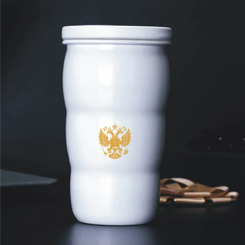 Kaufen G20 Russische Präsident Putin Gleiche Becher Weiß Thermische Tasse Vakuum Glaskolben 500ml Tragbare Isolierte Reise Wasser Flasche Edelstahl