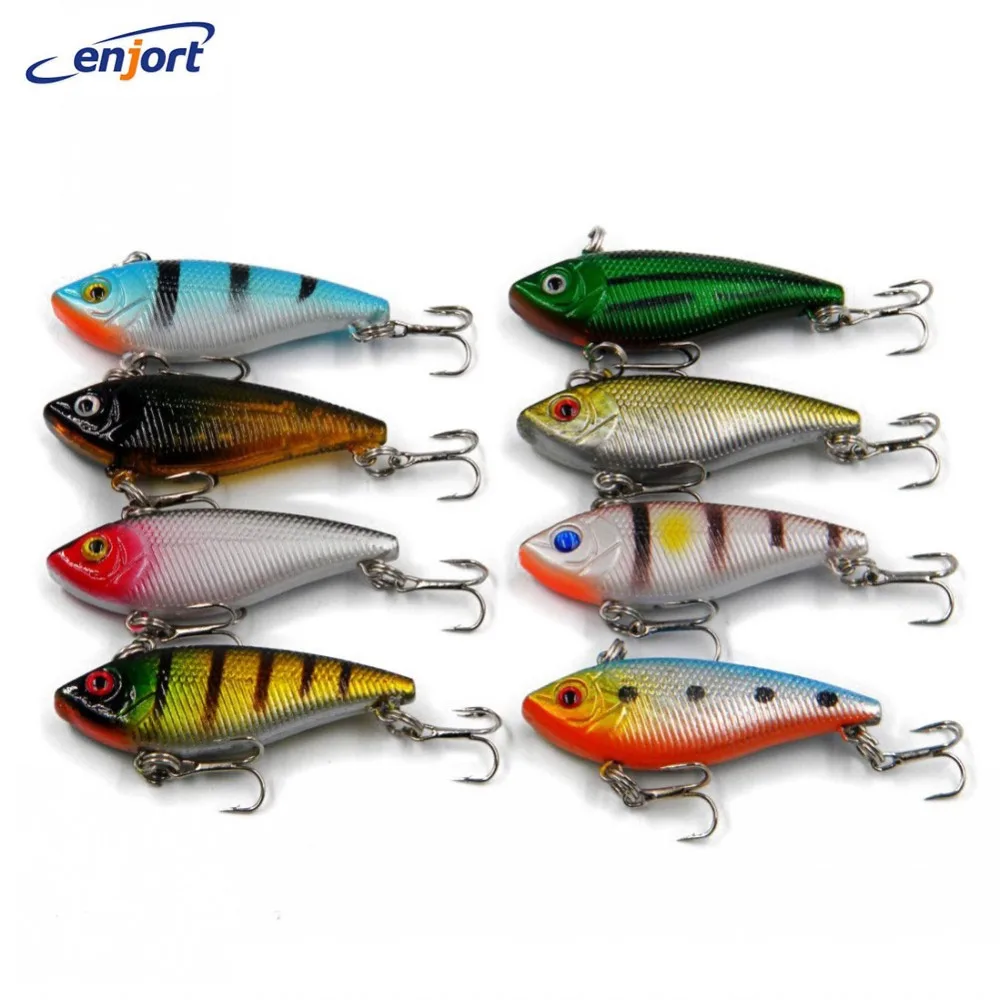 8pcs/lot .fishing lures china VIB Plastic Hard Bait 5CM/6G/8 hooks bait tackle pesca artificial
