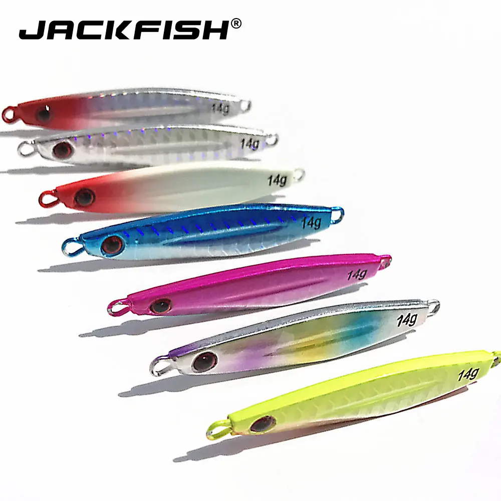 JACKFISH металлическая Рыболовная Приманка 10 г/17 г/21 г свинцовые Спиннеры ложка джиг жесткая приманка, воблер морские приманки лазерное тело Тонущая приманка