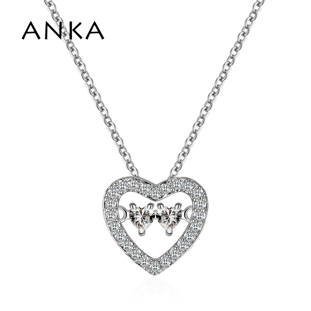 

ANKA Austria Zircon Pendant Necklace Gold Color AAA Cubic Zircon Heart Pendant Necklace Lady Jewellery Accessories #133941