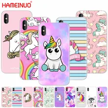 HAMEINUO Радужный Единорог Чехол для мобильного телефона iphone X 8 7 6 4 4S 5 5S SE 5c 6s plus