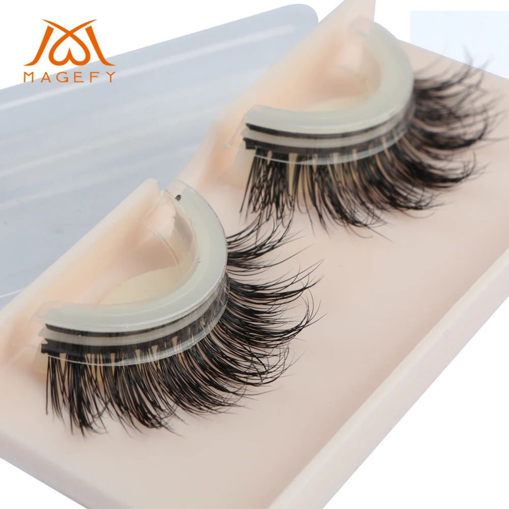 

MAGEFY 1 Box Self-Adhesive Eyelashes Natural Long 3d Mink Lashes Handmade Eyelashes Full Strip Lashes Makeup Cosmetic Tools