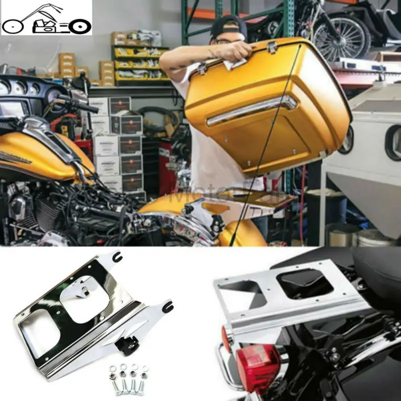 

Detachable Two-UP Tour Pak Mounting Rack Rear Shelf for Harley Road King Street Glides Touring FLHR FLHT FLHX FLTR 2009-2015 New