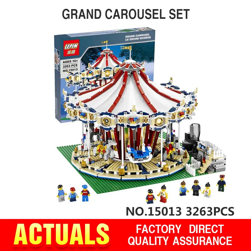 3263PCS Presale font b Lepin b font 15013 City Street Creator Carousel Model Building Kits Minifigure