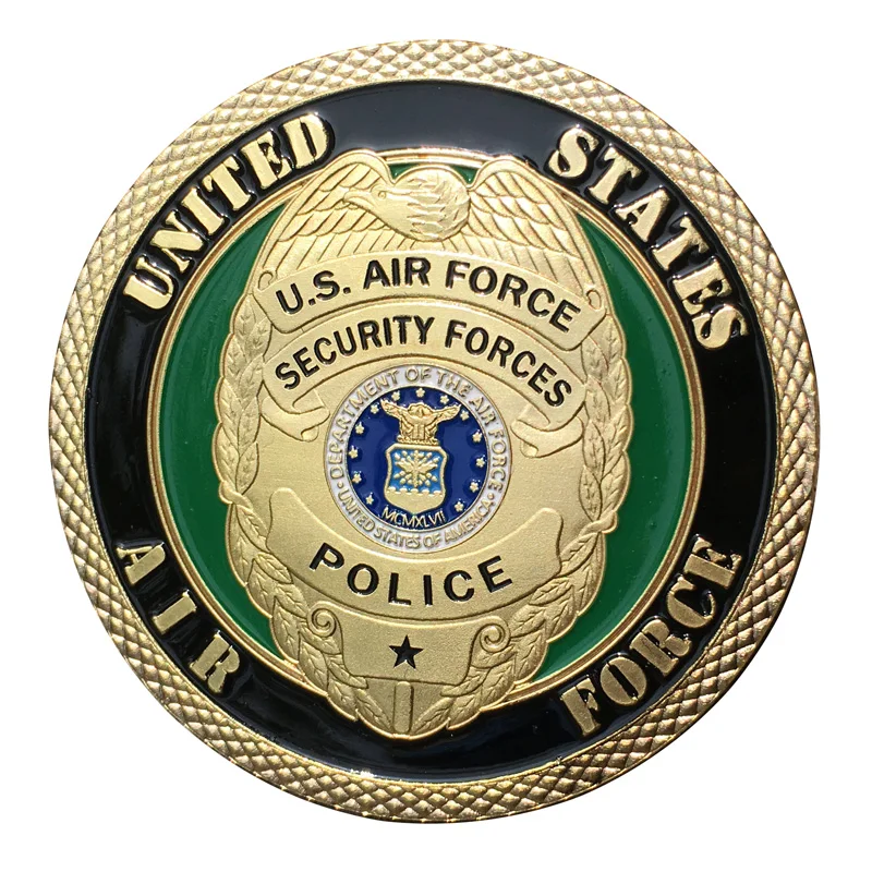 ВВС США/USAF силы безопасности полиции позолоченный пластиковый чехол для коллекции монеты/медаль 1413