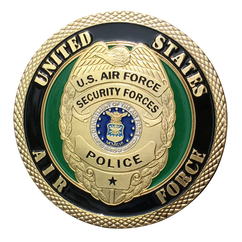 

U.S. Air Force/USAF Security Forces Police Gold Plated With Plastic Case For Collection Challenge Coin/Medal 1413#