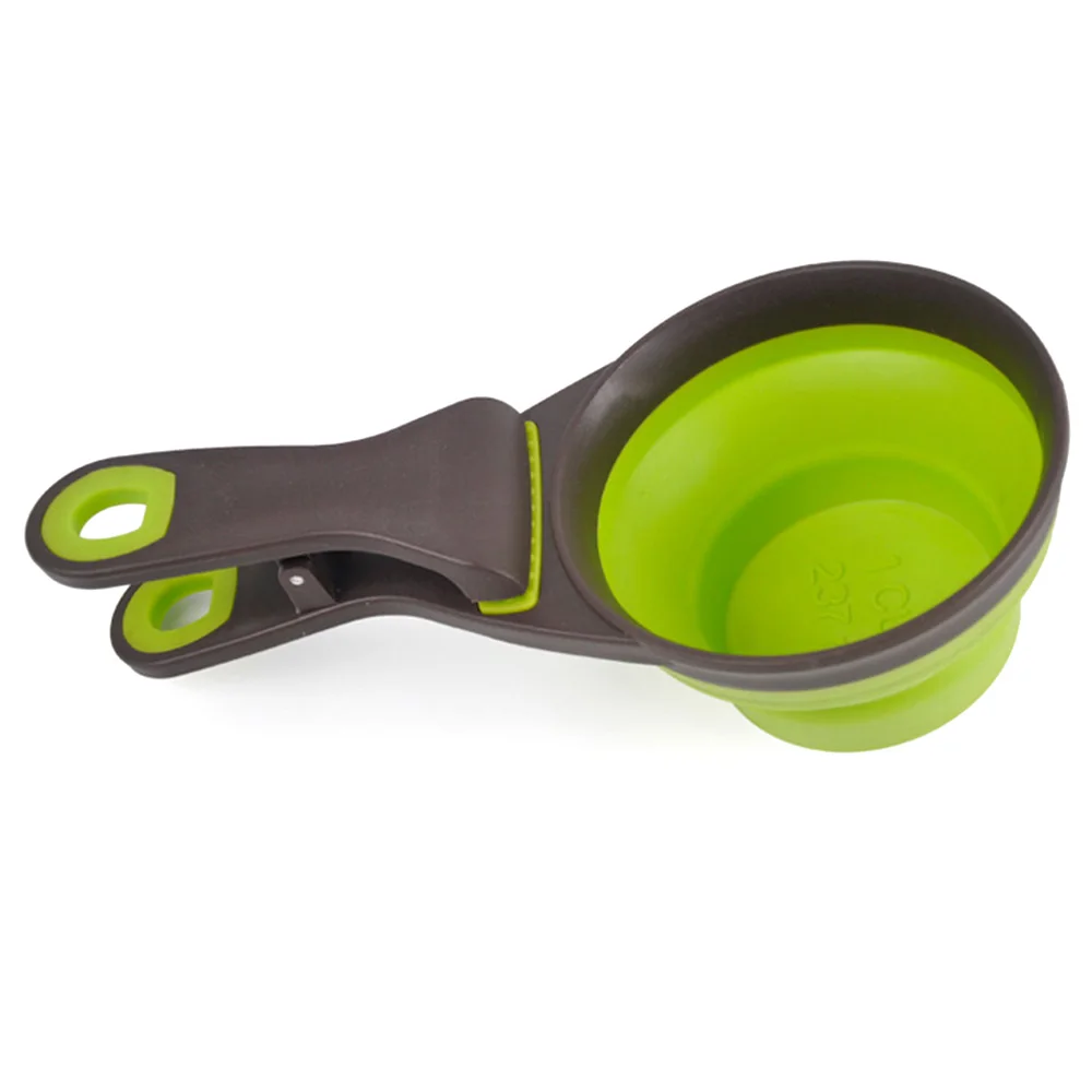 

Creative Measuring Cup Bag Sealing Clip Collapsible Pet Cat Dog Food Feeding Scoop Spoon