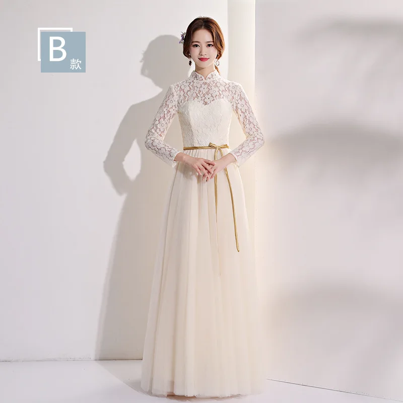Women Vintage Mandarin Collar Qipao Elegant Chinese Bride Wedding Dress Lady Slim Long Vintage Cheongsam S-4XL