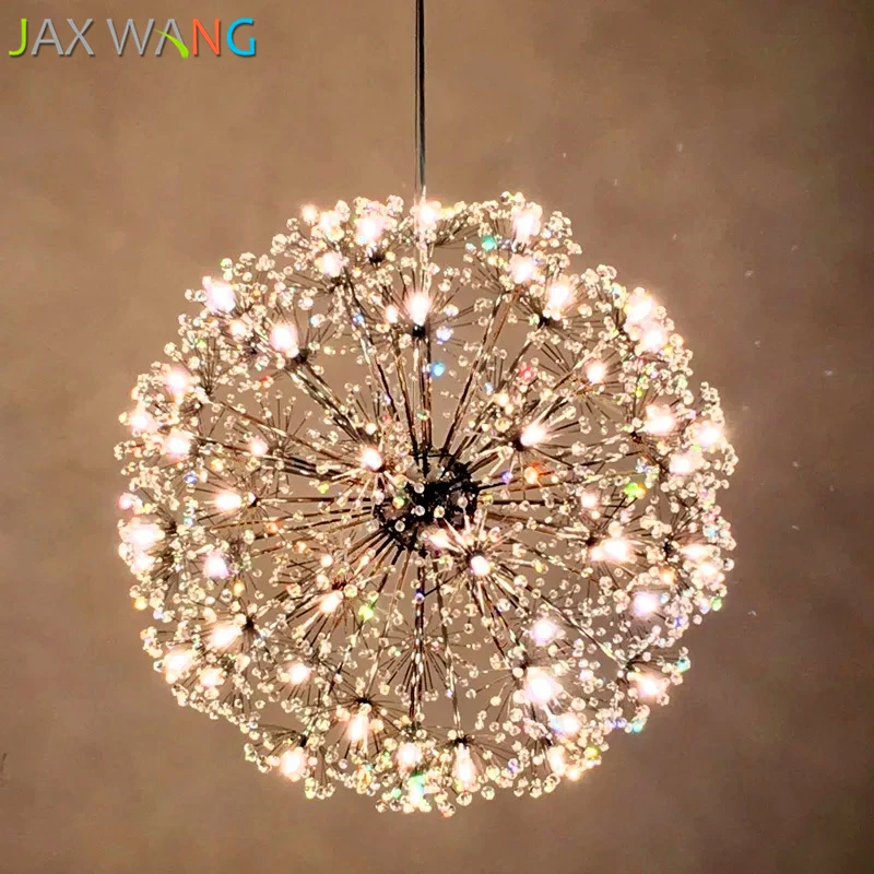 

Nordic Led Dendritic Crystal Pendant Lamp Ball Dandelion Chandelier Living Room Restaurant Lobby Shop Decorative Lamps