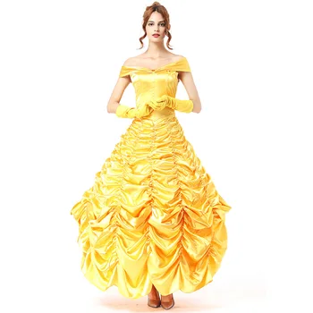 

New Princess Dress Yellow Fairy Tale Dress European Retro Court Dress Fairy Tale Theme Stage Performance Clothing L1891074