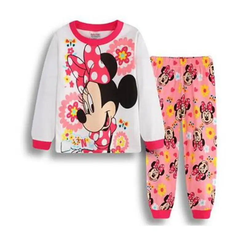 Розничная осень и зима ночное белье для малышей костюмы милые пижамы для девочек Детские пижамы; пижамы с картинками для девочек; Детские комплекты L025