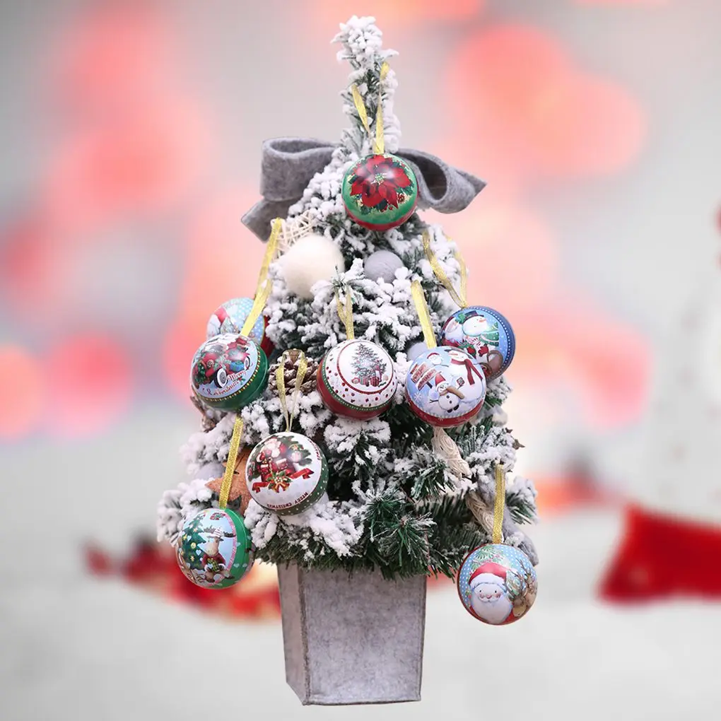

Christmas Gifts Boxes Hanging Pendant Santa Claus Snowman Christmas Tree Ball Xmas Candy Box Random Color