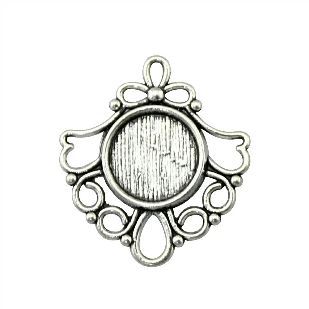

20pcs 12mm Inner Size Antique Bronze Color Gifts Round Cabochon Pendant Setting Blank Pendants For Jewelry Making