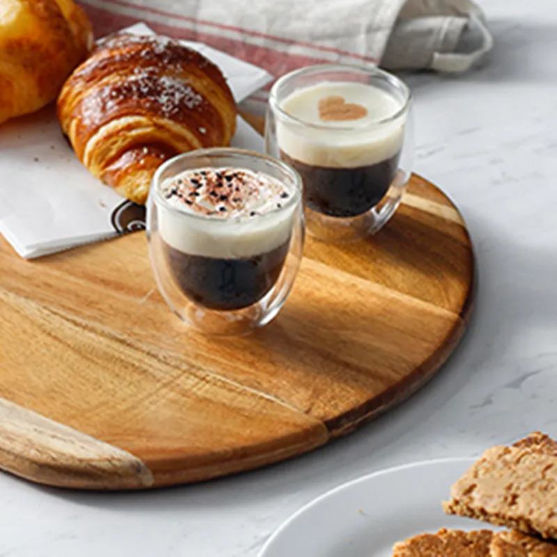 Стеклянная чайная чашка с двойными стенками термостойкая кофейная кружка