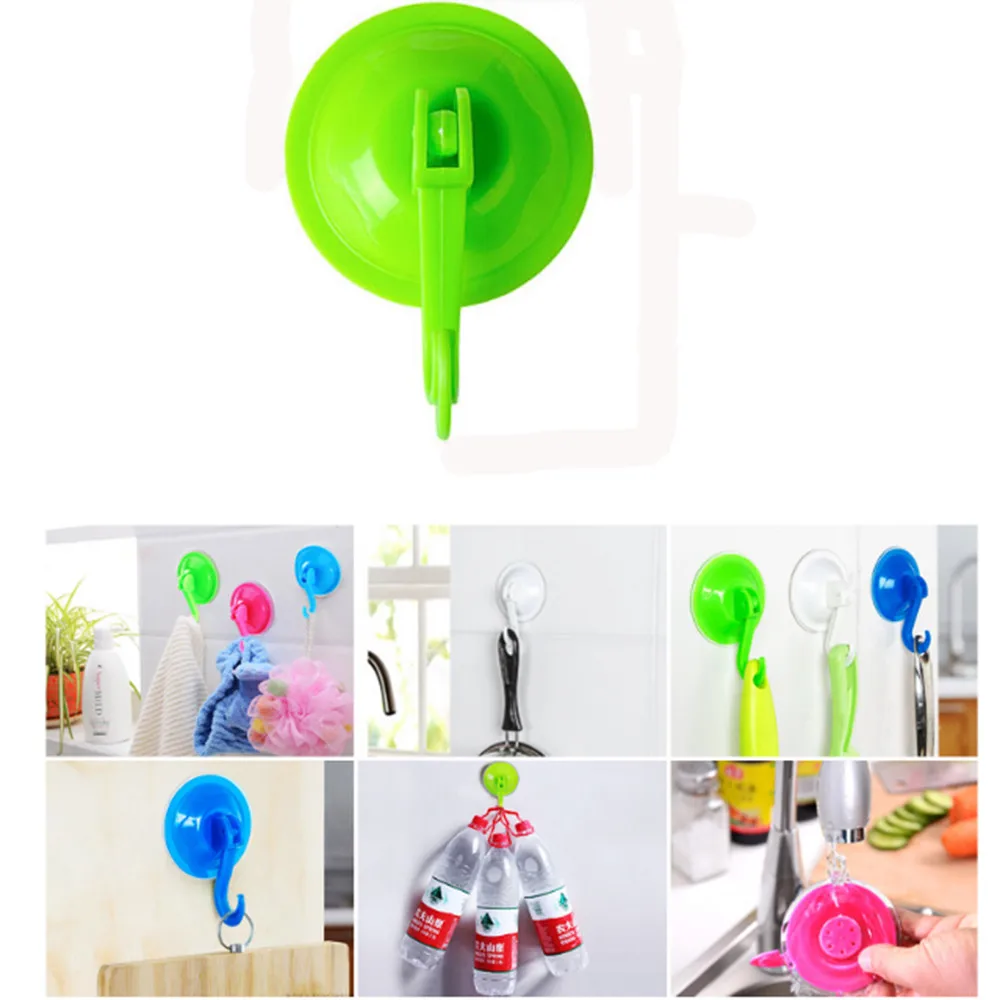 

1pc large bathroom hook random plastic vacuum suction cup hook no trace vacuum suction hook strong hook low price