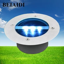BEIAIDI 5 шт. 3LED солнечные, из земли водонепроницаемый напольный свет открытый настил пейзаж Сад забор лампа дверь лестница шаг свет