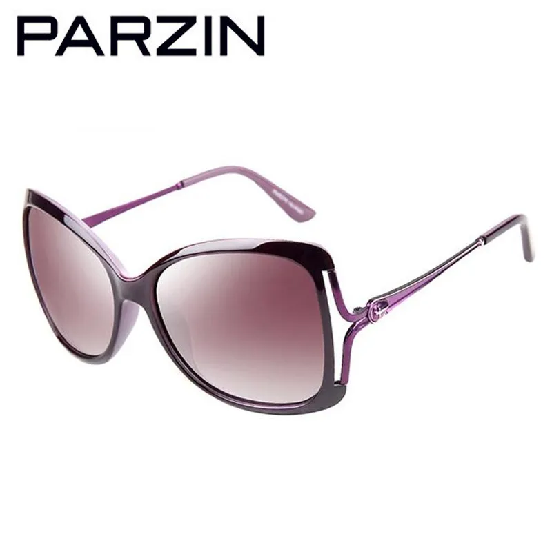 PARZIN, роскошные поляризационные солнцезащитные очки, женские, фирменный дизайн, УФ солнцезащитные очки, весна-лето, женские солнцезащитные очки с упаковкой, черные, 9251 - Цвет линз: PURPLE
