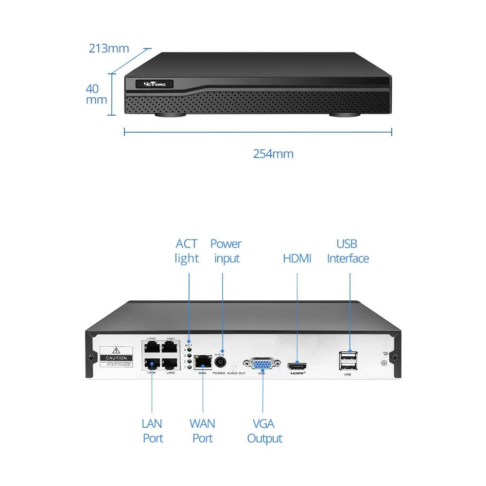 Wetrans NVR 4CH цифровой видеорегистратор Onvif система видеонаблюдения CCTV видео рекордер NVR 8CH 1080P POE H.265 HEVC 5MP 4MP 2MP для камер безопасности