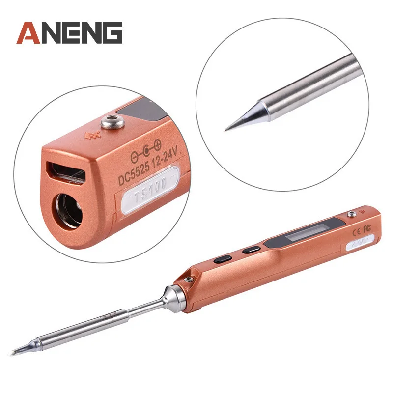 Full Set Intelligent Programmable Electric Soldering Iron Digital LCD TS100 Mini Soldering Iron
