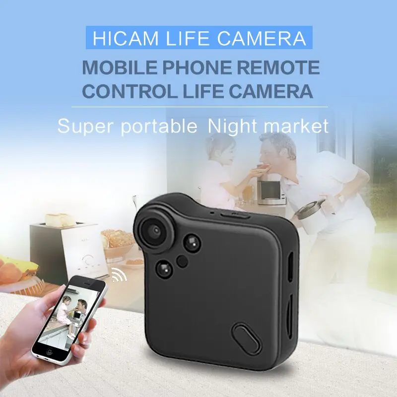 Черная Wi Fi P2P мини камера HD 1080P переносная IP с датчиком движения для велосипеда Micro