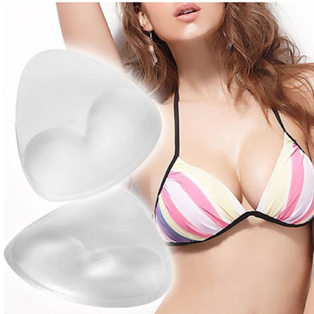 

wholesale Breast pad Enhancer 1 Pair Sexy Bikini Bra Insert Silicone Triangle Breast Enhancer Swimsuit Push-up Hot sale