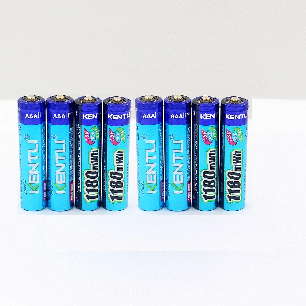 

KENTLI 8pcs 1.5v 1180mWh AAA polymer lithium-li-ion rechargeable batteries AAA battery