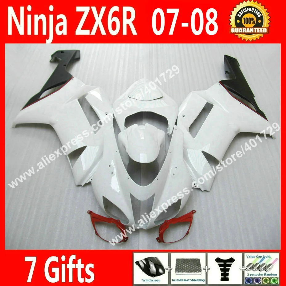 

Hot sale Fairings for motorcycle Kawasaki ZX6R 2007 2008 Ninja 636 fairing kits 07 08 black bodywork 7 gift CD69