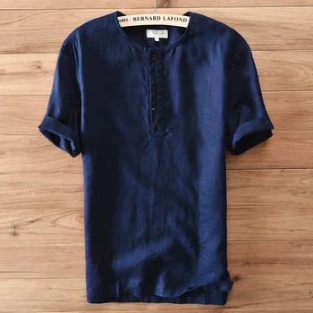 

2019 Summer New Casual Linen Mens Tshirt