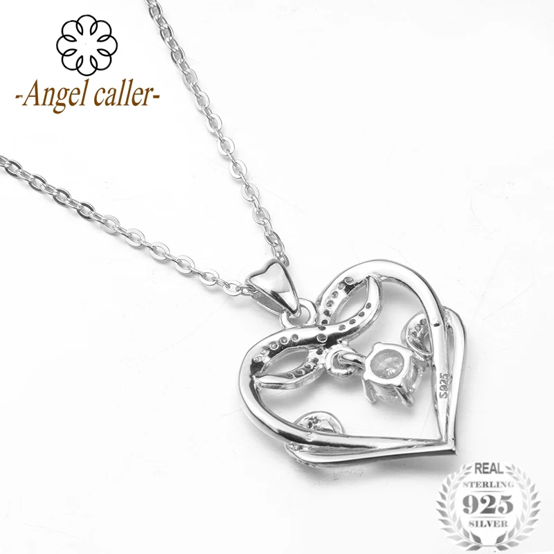 Женское колье с подвеской в виде сердца Angel Caller из стерлингового серебра 925 пробы