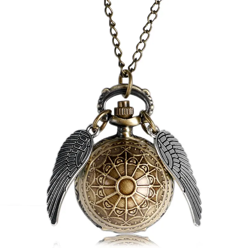 Vintage Spider  Ball Design Pocket Watch Men Necklace Chain Pendant