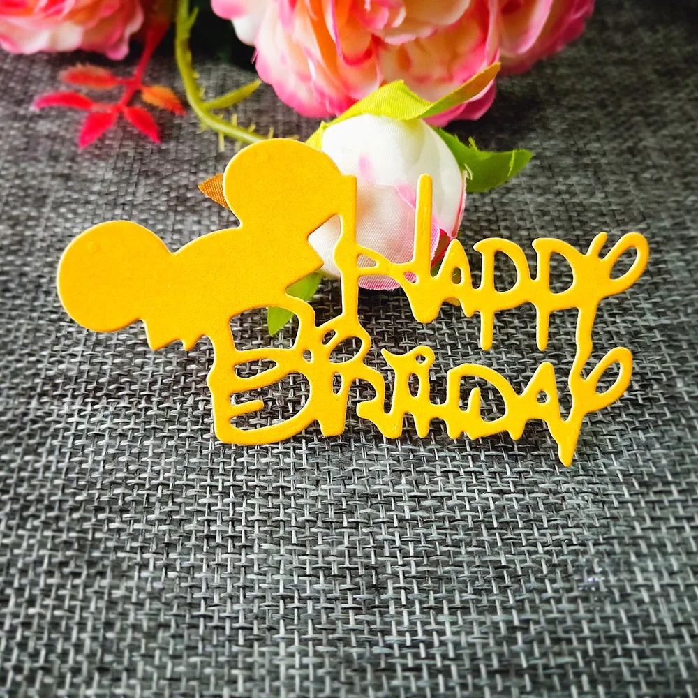 

New Happy Birthday Metal Cutting Dies Stencils for Scrapbooking Photo Album Decor Embossing Cards Making DIY Crafts