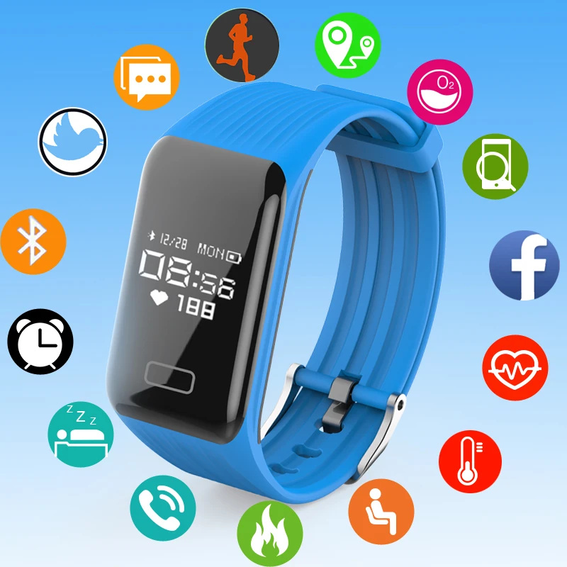 

BANGWEI IP67 Smart Watch Fitness Watch Men Heart Rate Monitor Blood Pressure Band Pedometer Bluetooth for IOS Android Phone+Box