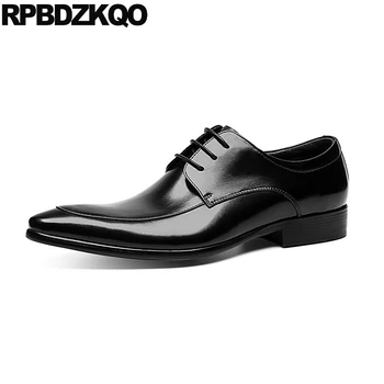 

Wedding Luxury Oxfords Italian Genuine Leather Men Pointed Toe Dress Shoes Lace Up High Quality Black British Style European
