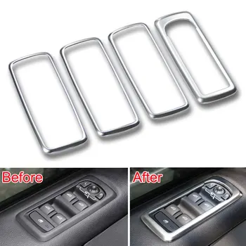 

4Pcs ABS Matt Window Switch Button Panel Cover Trim Frame Armrest Panel For Land Rover Discovery 4 LR4 2010-2013 Car Styling