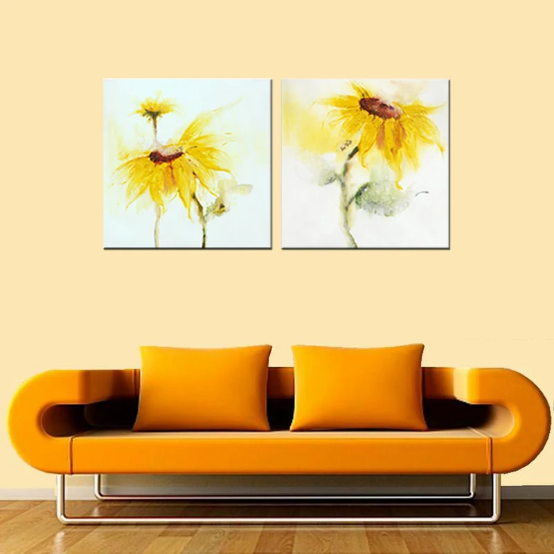 100% ручная работа абстрактные картины подсолнуха на холсте Современные Цветочные