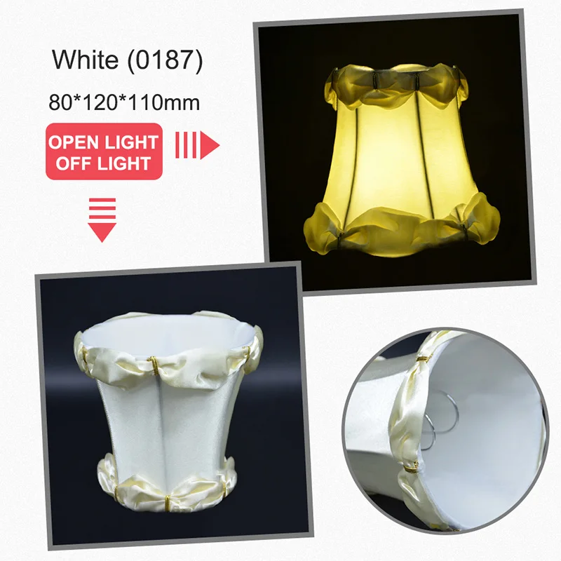 Современная роскошная Ткань абажур современный Art Deco тканевый абажур для Хрустальный настенный светильник светлый оттенок 80*120*110 мм - Цвет корпуса: White