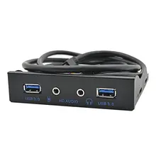 3,5 дюймов металлическая передняя панель USB 3,0 2 порта концентратор с 1 HD аудиовыход порт и 1 микрофонный вход порт для настольного ПК
