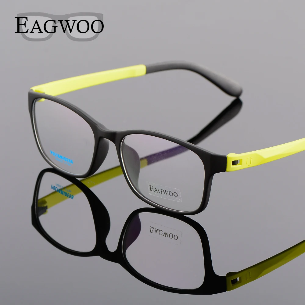 

EAGWOO Sport Silicon Spectacle Girl Boy Student Eyeglasses Blue Yellow Optical Frame for Youngers Green Eye New Spetacles 66A