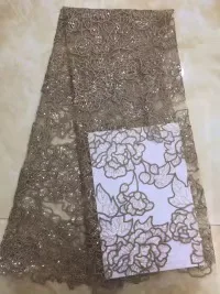 

Nigerian French Lace Fabrics 2019 African Tulle Lace Fabric High Quality African Lace 3D Embroidered Wedding Dress Fabric