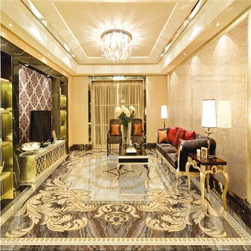 beibehang Custom flooring paste the living room room European pattern
stone parquet fashion air waterproof oiling 3D floor