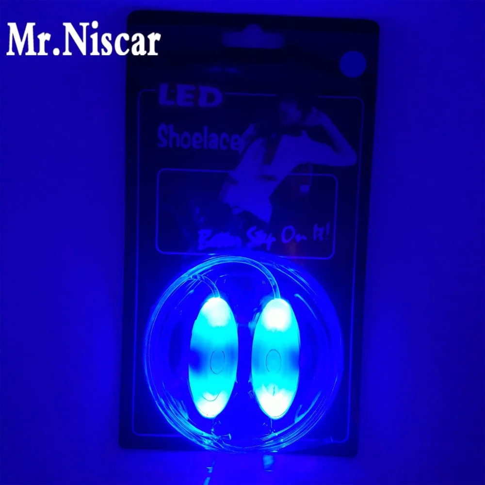 

Mr.Niscar1 Pair Led Light Luminous Shoelaces Glowing Shoe Laces Glow Stick Flashing Colored Plastic Shoelace Chaussures Led Blue