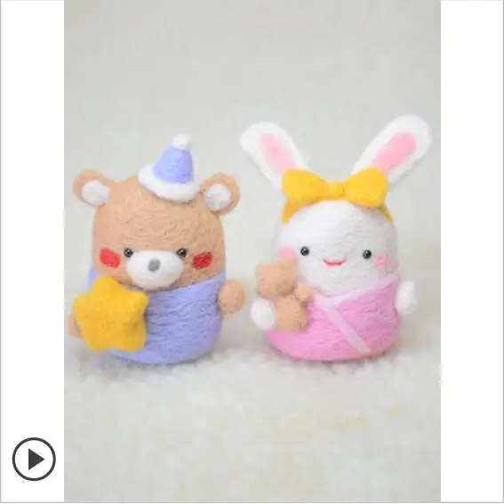 Милые животные набор для вязания двойной шерсти Douchi игла из войлока валяние