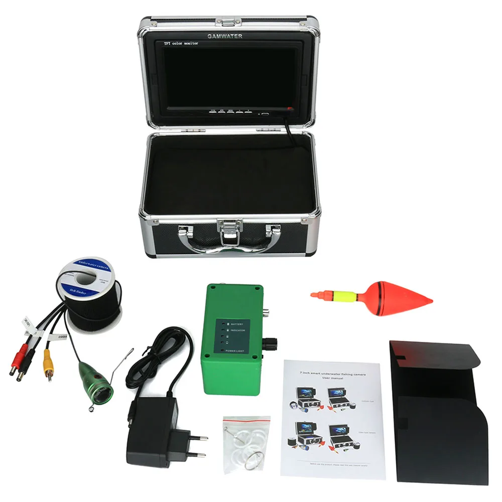US $84.59 GAMWATER Underwater Fishing Video Camera Kit 1000tvl 6W IR LED White LED with 7Inch Color Monitor 10M 15M 20M 30M