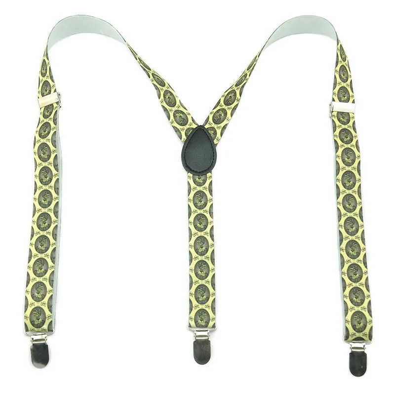 Fashion Leopard Suspender Men's Unisex Clip-on Braces Elastic 3.5